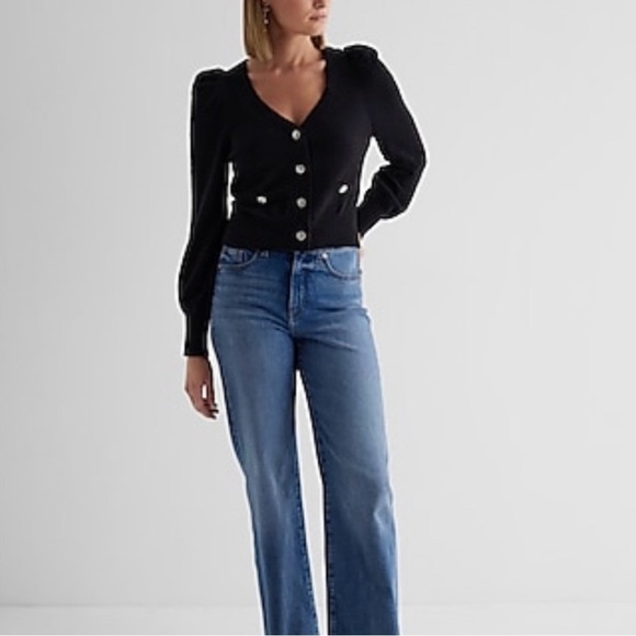 Express Black Sweater Cardigan with Crystal Buttons- XL- NWT - Picture 10 of 16